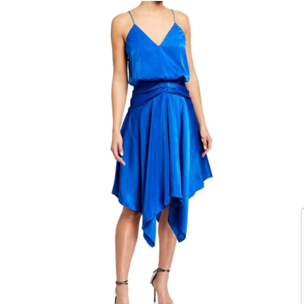 Aidan by Aidan Mattox Vibrant Blue Asymmetrical Dress